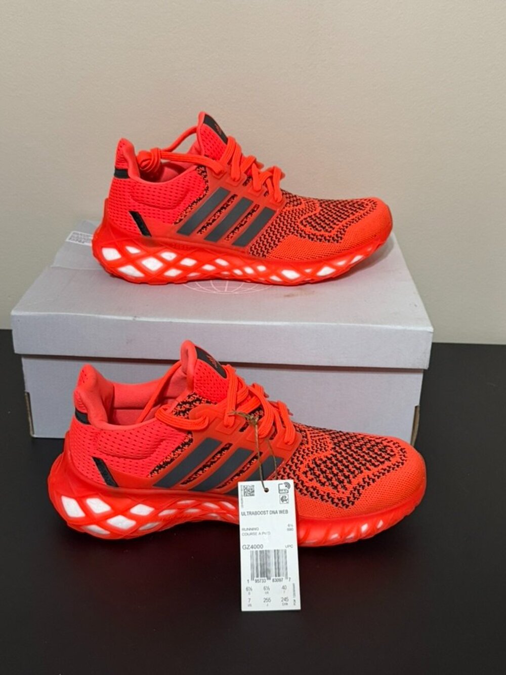 Adidas UltraBoost Web DNA 'Solar Red' US 7Y Running Shoes